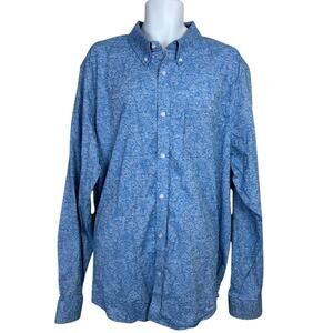Rank 45 Blue Western Patterned Long Sleeve Button Down Shirt Size XL